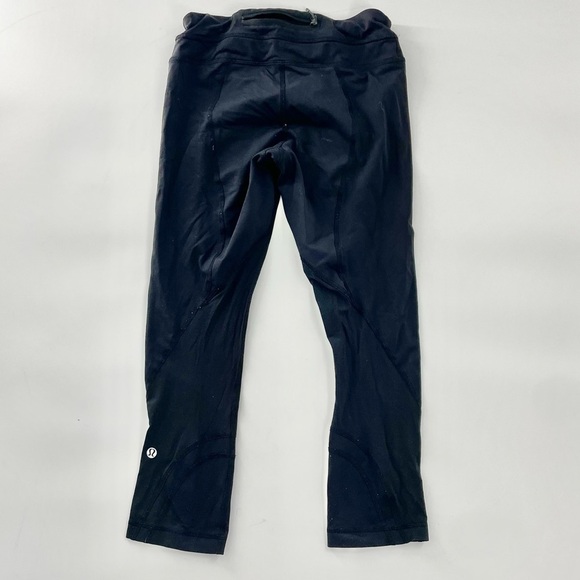 Lululemon Run Off Route Mid Rise Crop 21" Black Fast and Free crop Yoga pants 4 - Picture 7 of 12